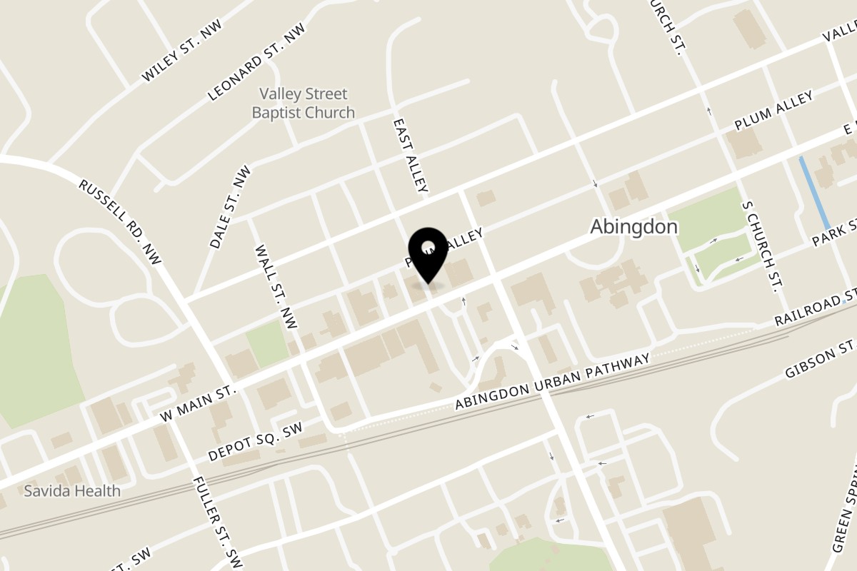 Map showing the location of Greekos Grill & Cafe Abingdon on 217 W Main St in Abingdon